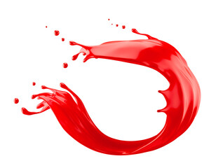 red paint splash isolated on a white background. 3d render