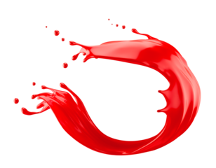 red paint splash isolated on a white background. 3d render