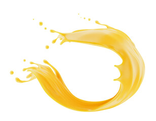 abstract orange splash isolated on a white background. 3d render