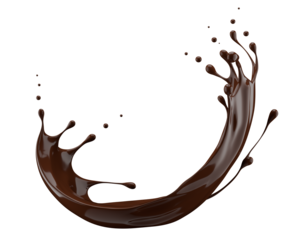 chocolate splash isolated on a white background. 3d render
