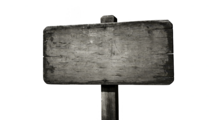 Isolated Wooden Sign Illustration Blank Weathered Dark Wood Black Background