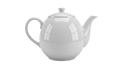 Elegant White Teapot in Minimalistic Setting, Captured for Culinary Art Enthusiasts