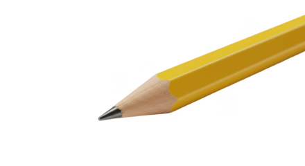 Isolated Yellow Pencil on Black Background Realistic Photo