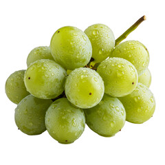 Photo Green Grapes Isolated Transparent Background Water Drops Healthy