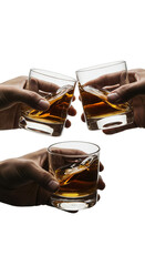 Photo of Hands Clinking Whiskey Glasses Cheers Celebration Toast