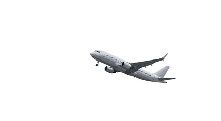 Photo Of White Airplane Ascending With Black Background