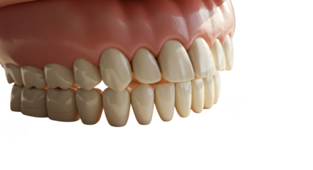 Realistic 3D Dental Close up of Human Teeth isolated on black background