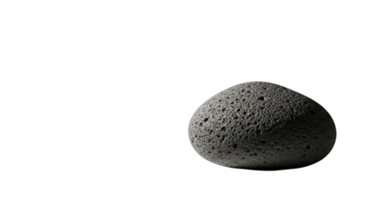 Realistic 3d rendering of a textured gray rock isolated on black background