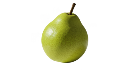 Realistic Isolated Green Pear Fruit Isolated Transparent Background