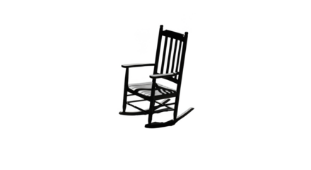 Realistic rocking chair isolated on black background with color distortions
