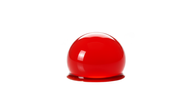 Realistic Red Sphere Isolated On Transparent Background