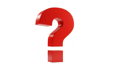 Red 3D Question Mark Transparent Background Isolated