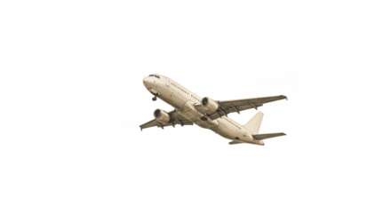 Sepia Tone Passenger Jet Airplane Isolated Transparent Background Illustration