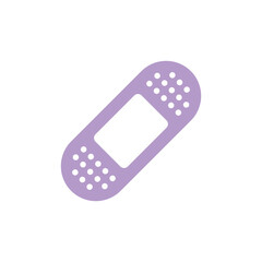 Isolated Lilac Bandage Plaster with White Spots on a Transparent Background