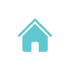Simple Turquoise House Icon with Transparent Background Design
