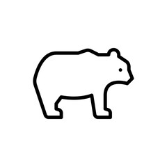 Simple Outline Drawing of a Bear Silhouette Against a White Background with Transparent Background Perfect for Graphic Design and Iconography