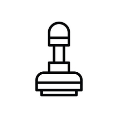 Simple Outline Icon of a Stamp With a Handle and Base On A Transparent Background