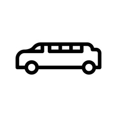 Simple Outline Icon of a White Limousine Car With Tinted Windows Against a Transparent Background Representing Luxury Transportation