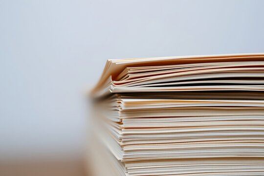Generative AI shows a neat stack of paper documents.