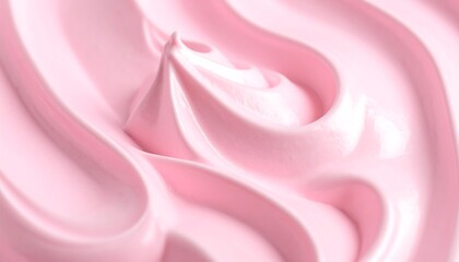 Pink Whipped Cream Texture Closeup.
