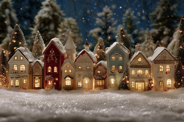 christmas house in the snow