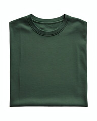 Plain green folded t-shirt mockup template, perfect for branding, customization, and design presentations, professionally isolated on a white background