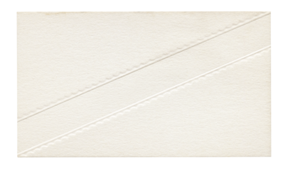 Vintage 1950s Blank Embossed Calling Card - Ivory Textured Paper with Diagonal Scalloped Line Detail - Stationery Place Card or Wedding Invitation Insert - Authentic Real Ephemera - Isolated on White