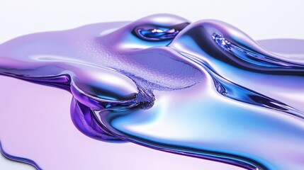 Abstract liquid metallic purple and blue flow.