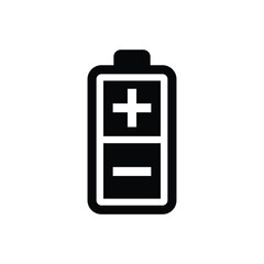 Battery icon. Battery level indicator. Full battery indicator or low battery indicator. Power level symbol. Energy-packed illustration. Simple vector design.