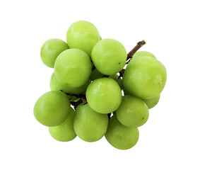 bunch of green grapes on white background isolated