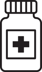 Fototapeta premium Pharmacy bottle medicine label vector, black and white minimal 