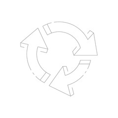 Circular Arrow Symbol Composed of Dotted Lines on a White Background Representing Recycling or a Continuous Process