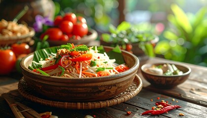 Delicious Thai Salad with Vegetables.