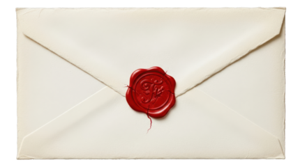 Vintage Envelope with Red Wax Seal and Initial