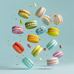 공중에 떠있는 마카롱