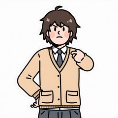 Middle school students 2D characters