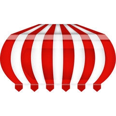 Circular Red And White Striped Awning With A Transparent Background For A Shop Entrance Or Outdoor Event
