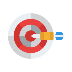 Circular Target With Arrow Showing Accurate Aim In Bullseye And Success Concept