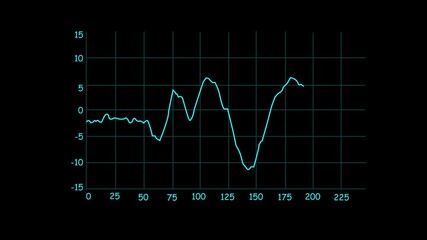  green line graph or waveform on a black background showing data fluctuations and analytics visualization. Perfect for technology, finance, science, signal processing, and digital interface design con - Powered by Adobe