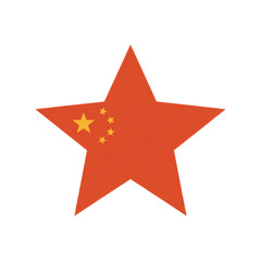 Obraz premium A vector illustration of a clean five-pointed star adorned with the Chinese national flag design
