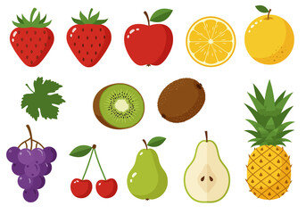 A Vibrant Assortment of Fresh, Colorful, and Juicy Fruits - Vector Illustration