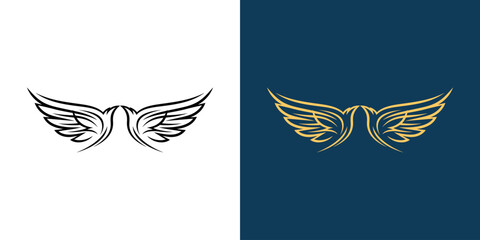 Obraz premium Elegant wing design featuring contrasting colors, suitable for branding or artistic purposes