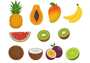 Tropical Fruit Assortment Fresh, Colorful, and Delicious
