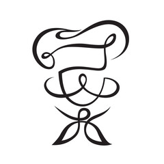 moustache chef head icon isolated on white background