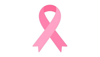 A vibrant pink awareness ribbon is presented against a plain white background.
