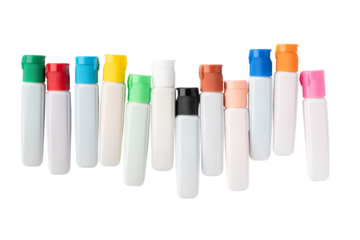 透明背景（png）に12色の絵の具のチューブ