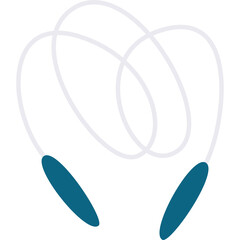 White Jump Rope With Teal Handles On Transparent Background For Fitness And Exercise