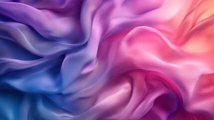 Obraz premium Abstract colorful fabric folds, gradient silk, vibrant colors, fashion material, texture background, design inspiration, cloth sample, closeup view