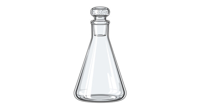 clear glass flask with stopper clip art preview