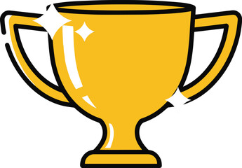 Golden Trophy with Sparkle Effects – Symbol of Achievement, Victory, and Sports Excellence